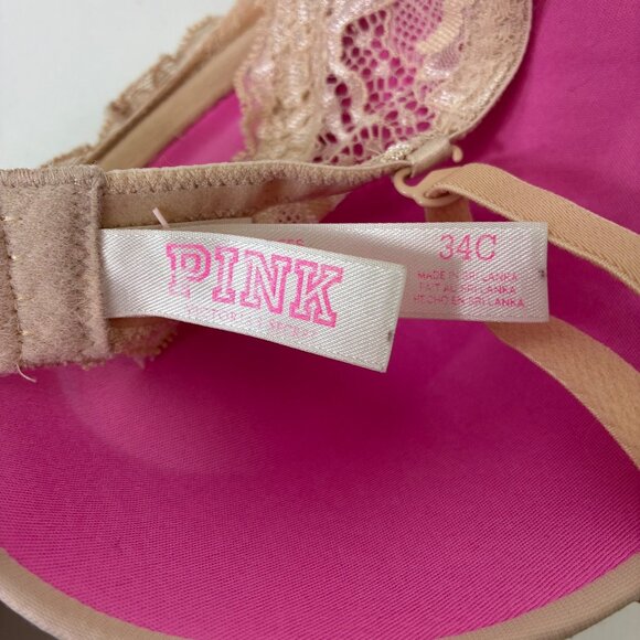 PINK Strapless Push Up Bralette Beige 34C Coquette Clean Girl - Picture 6 of 7